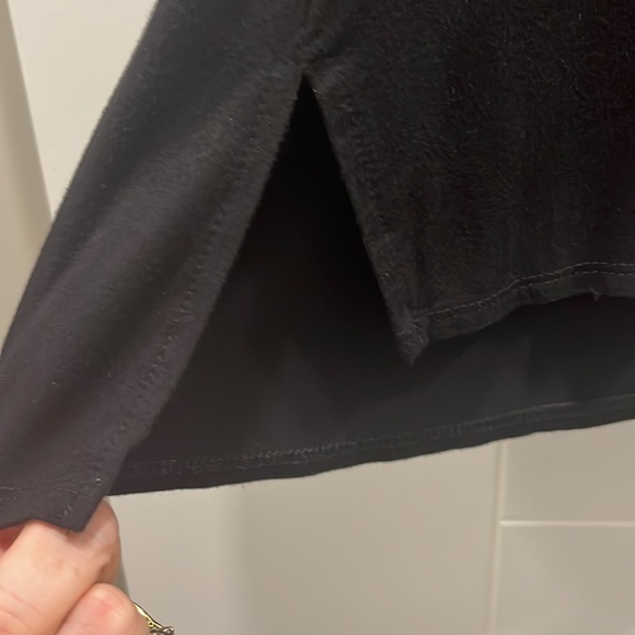 Piccadilly knit black long sleeved top with faux suede detail. size 1X - Picture 5 of 5